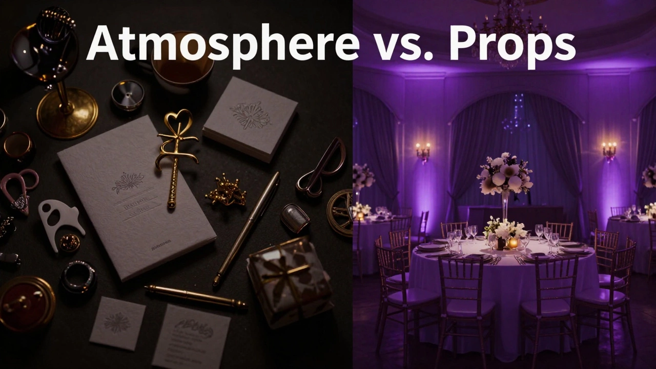 Comparison between small luxury wedding props and immersive ambient lighting
