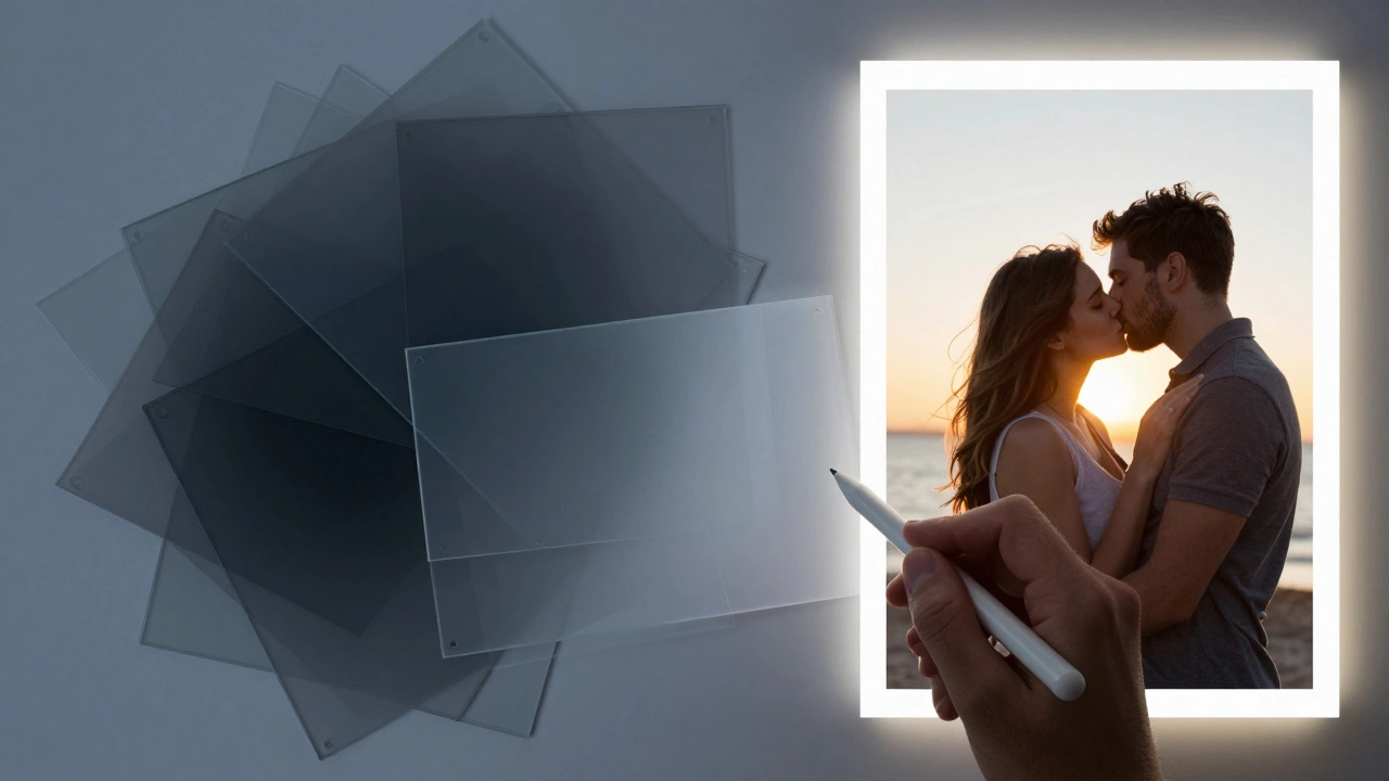 Conceptual art showing raw files being culled into one perfect edited photo